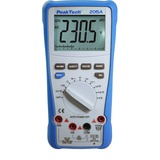 PeakTech Multimeter, P 2015 A True RMS digital, 4.000 Counts, Durchgangsprüfer, Messgerät für Widerstand, Kapazität, Diode , Temperatur & Frequenz, 1000V - 10A AC/DC - CAT III, Blau