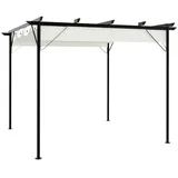 vidaXL Pergola mit Versenkbarem Dach 3 x 3 m cremeweiß