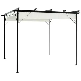 vidaXL Pergola mit Versenkbarem Dach 3 x 3 m cremeweiß