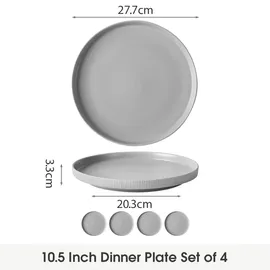 JIWOO Teller Ø27,7 cm grau 4er Set