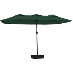 vidaXL Doppel-Sonnenschirm mit LED-Leuchten Grün 449x245 cm