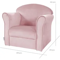 roba Kindersessel Lil Sofa mit Armlehnen, - für Jungen und Mädchen - Bequemer Babysessel - Samtstoff rosa - Mini Sessel für Baby & Kinderzimmer