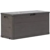 FIRBNUS Mülltonnenbox 117x45x56 cm 280 L Abschließbare Box Gartentruhe Auflagenbox Kissenbox Box mit Deckel Outdoor Gartenboxen Gartenschrank Storage Boxes Braun Kunststoff Holzoptik