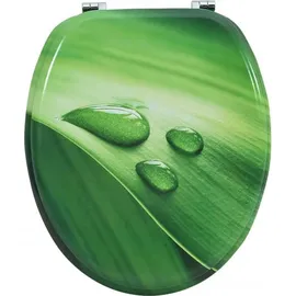 vidaXL Toilettensitz mit Deckel MDF Grün Wassertropfen-Design