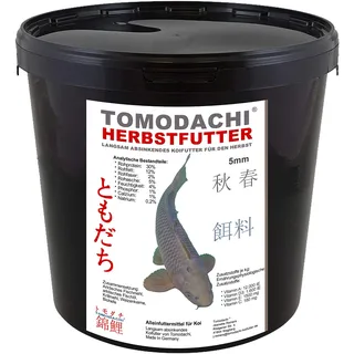 Herbstfutter für Koi, langsam sinkendes Koifutter für den Herbst, zur Vorbereitung auf den Winter, Tomodachi Autumn Food for Koi, 3kg im praktischen wiederverschließbaren Koifutter Eimer.