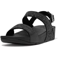 FitFlop Damen Lulu Keilsandale, Schwarz Glitter, 41 EU