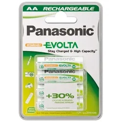 Wentronic AA 2.05Ah NiMH 4-BL EVOLTA Panasonic Wiederaufladbarer Akku Nickel-Metallhydrid (NiMH)