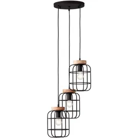 Brilliant Gwen 3-flg. Ø 42 cm zylinderförmig schwarz/antik Holz