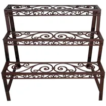 Esschert Design Balkon Pflanzentreppe, Blumenregal aus rötlichem Gusseisen, rechteckig, ca. 79 cm x 49 cm x 66 cm