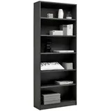 CARRYHOME Regal Anthrazit, Holzwerkstoff, 5 Fächer, 80x199.2x28 cm, stehend, Wohnzimmer, Regale, Bücherregale