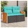 vidaXL Gartensofa 2-Sitzer Loungesofa schwarz