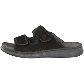 ROHDE Herren Pantoletten Clogs Leder Klettverschluss Alassio 6240, Größe:46 EU, Farbe:Schwarz