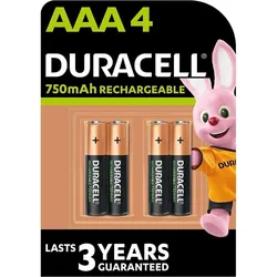 Duracell Batterie wiederaufladbar AAA / HR03 NimH 1.2V 750 mAh (4 Stück) GRÜN|GRÜN No Size