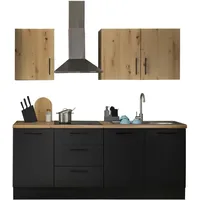 BASIC by Balculina Küchenzeile Turin 210 cm schwarz