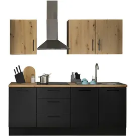 BASIC by Balculina Küchenzeile Turin 210 cm schwarz