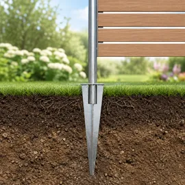 Trutzholm Zaunpfahl Bodenhülse Ø 40 mm 50 cm Stahl verzinkt