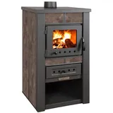 ProTermo Kaminofen Alpina Ceramic Mokka 8 kw, 50x48x82 cm Holzofen - Braun