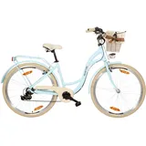 Goetze Mood Alu Damenrad 28 Zoll, 7-Gang mit Korb, Hellblau | Creme