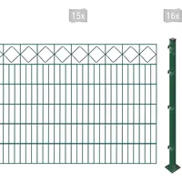 Arvotec Doppelstabmattenzaun ARVOTEC "ESSENTIAL 120 zum Aufschrauben "Karo" mit Zierleiste", grün (dunkelgrün), H:120cm, Stahl, Kunststoff, Zaunelemente, Zaunhöhe 120 cm, Zaunlänge 2 - 60 m