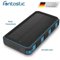 Fontastic „Xora 20Q“ Solar Powerbank 20000mAh - Schwarz