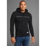 Bruno Banani Hoodie mit modernem Logodruck Blau/Schwarz M