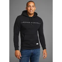 Bruno Banani Hoodie mit modernem Logodruck Blau/Schwarz M