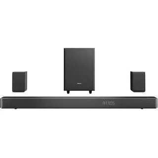 Hisense AX5125H 5.1.2 Soundbar mit Subwoofer und Rücklautsprechern, 500W, Dolby Digital Plus, Dolby Atmos, Bluetooth, HDMI eARC/Optical/AUX/USB, Schwarz