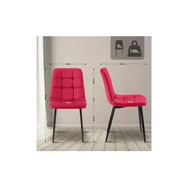 CLP 4er Set Esszimmerstühle Antibes rot