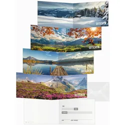 Sigel Gutscheinkarte Set A6 12+12 Stück Mountain landscapes by seasons 300g
