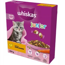 WHISKAS Junior 800 g - Trockenfutter für Kätzchen, mit leckerem Huhn