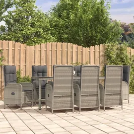 vidaXL Garten-Essgruppe 9-tlg. Grau