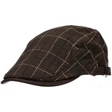 Wilhelm Sell® Klassische Flatcap im traditionellen Look - Schiebermütze mit Schnalle (01 Stück - Braun/Schwarz Kariert) - Einheitsgröße