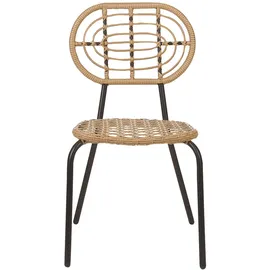 Beliani Gartenstuhl 48 x 57 x 86 cm beige/schwarz 4 St.