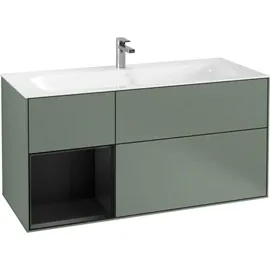 Villeroy & Boch Finion Waschtischunterschrank F060PDGM 119,6x59,1cm, Regal links Black matt lacquer, Olive Matt Lacquer