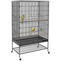 PawHut Vogelkäfig mit Sitzstangen, Ablage, Bodenwanne,
