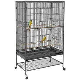 PawHut Vogelkäfig mit Sitzstangen, Ablage, Bodenwanne,