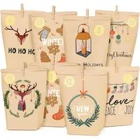 Luxuskollektion Adventskalender Bastelset mit 24 Papier Weihnachtstüten, Holzklammern und