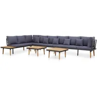 vidaXL Garten-Lounge-Set 7-tlg. natur/dunkelgrau
