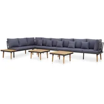 vidaXL Garten-Lounge-Set 7-tlg. natur/dunkelgrau
