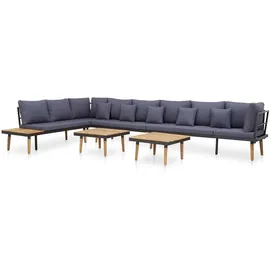 vidaXL Garten-Lounge-Set 7-tlg. natur/dunkelgrau