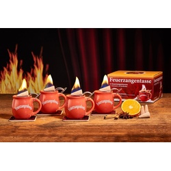 Feuerzangentasse Bowle-Set Feuerzangentasse 4er-Set (für Feuerzangenbowle, 4x Feuerzangentasse) orange