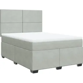 vidaXL Boxspringbett 140 x 200 cm Hellgrau