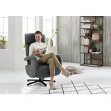 die planbar Relaxsessel DIE PLANBAR "MP-RS18073", grau (longlife easy slate), B:71cm H:110cm T:83cm, 100% Polyester, Sessel, Relaxsessel, 360 drehbar, inkl. man. Kopfpolsterverstellung u. Relax-Funktion