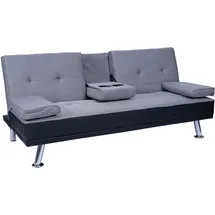 MCW Schlafcouch Kunstleder 3-Sitzer Schwarz
