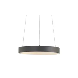 KHG LED-Pendelleuchte, Kunstleder schwarz/goldfarben , schwarz , Maße (cm): H: 150  Ø: 40