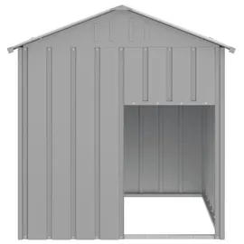 vidaXL Hundehütte mit Dach Hellgrau 117x103x123 cm Verzinkter Stahl