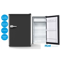 PKM Retro Kühlschrank 91 Liter Schwarz freistehend kompakt 45 cm breit