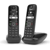 Gigaset AS690 DUO BLACK (L36852-H2816-D201), Telefon, Schwarz