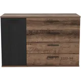 Forte Jacky 124,9 x 83,1 x 41,3 cm Script-Schlameiche/Schwarz