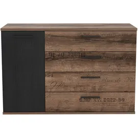 Forte Jacky 124,9 x 83,1 x 41,3 cm Script-Schlameiche/Schwarz